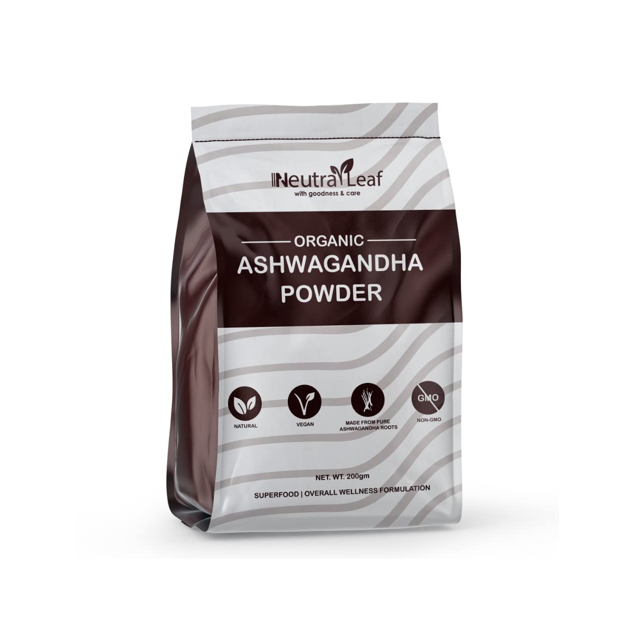 Neutra Leaf Organic Ashwagandha Powder | Ayurvedic Support for Stress, Mental Calmness & Anxiety Issues | Certified Organic - 200 Grams