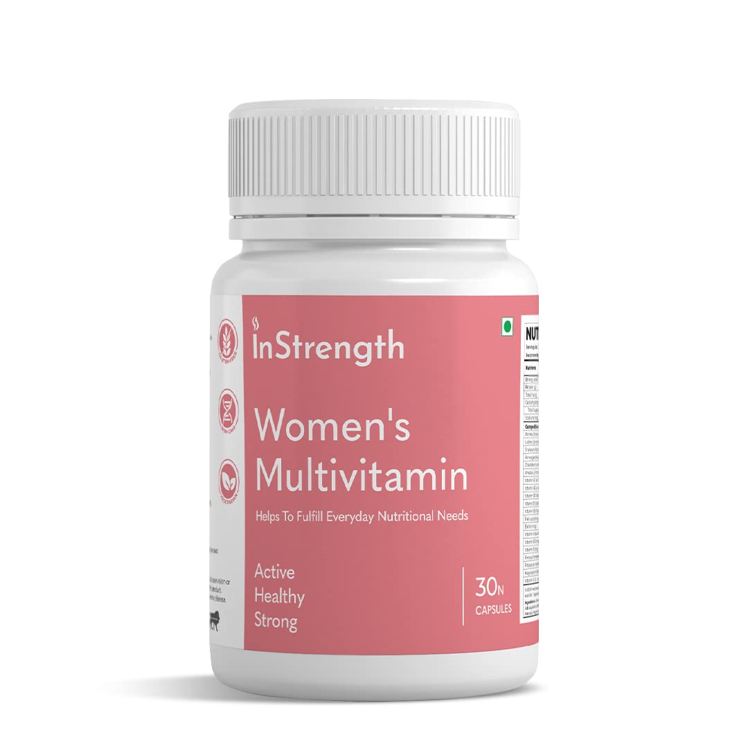 INSTRENGTH WOMEN'S MULITVITAMIN - (INDIA'S BEST SUPPLEMENT) - Support Women's Immunity & Skin & Enery & Digestion & Bone & Hair & Periods care & Overall health - (Veg) -10% OFFER on checkout