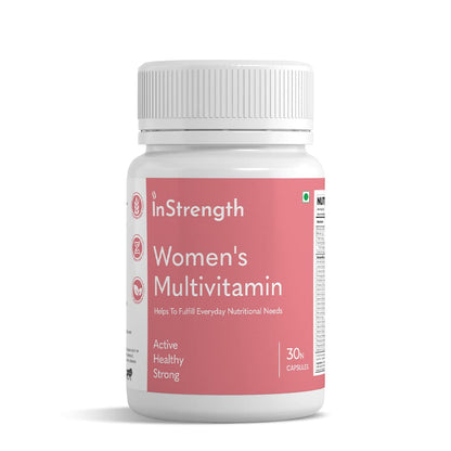 INSTRENGTH WOMEN'S MULITVITAMIN - (INDIA'S BEST SUPPLEMENT) - Support Women's Immunity & Skin & Enery & Digestion & Bone & Hair & Periods care & Overall health - (Veg) -10% OFFER on checkout