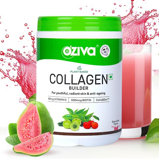 OZiva Vegan Collagen (Guava Glow) with Biotin & Vitamin C For Brighter & Youthful Skin | Collagen Supplement For Women & Men | Plant Based Collagen Powder | Certified Vegan 200g (Pack of 1)