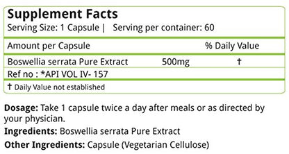 Natures Velvet Lifecare 500 mg Boswellia Serrata Pure Extract Tablet -- image 4
