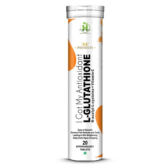 Healthy Nutrition - Just for the Health of it L-Glutathione 600Mg With Vitamin C For Glowing Skin, Antioxidants, Detoxification Pigmentation, And Tan Removal For Men & Women- 20 Effervescent Tablets