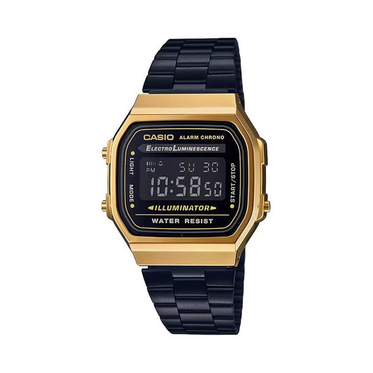 Casio Vintage Digital Black Dial Unisex A168WEGB-1BDF ( D148 )