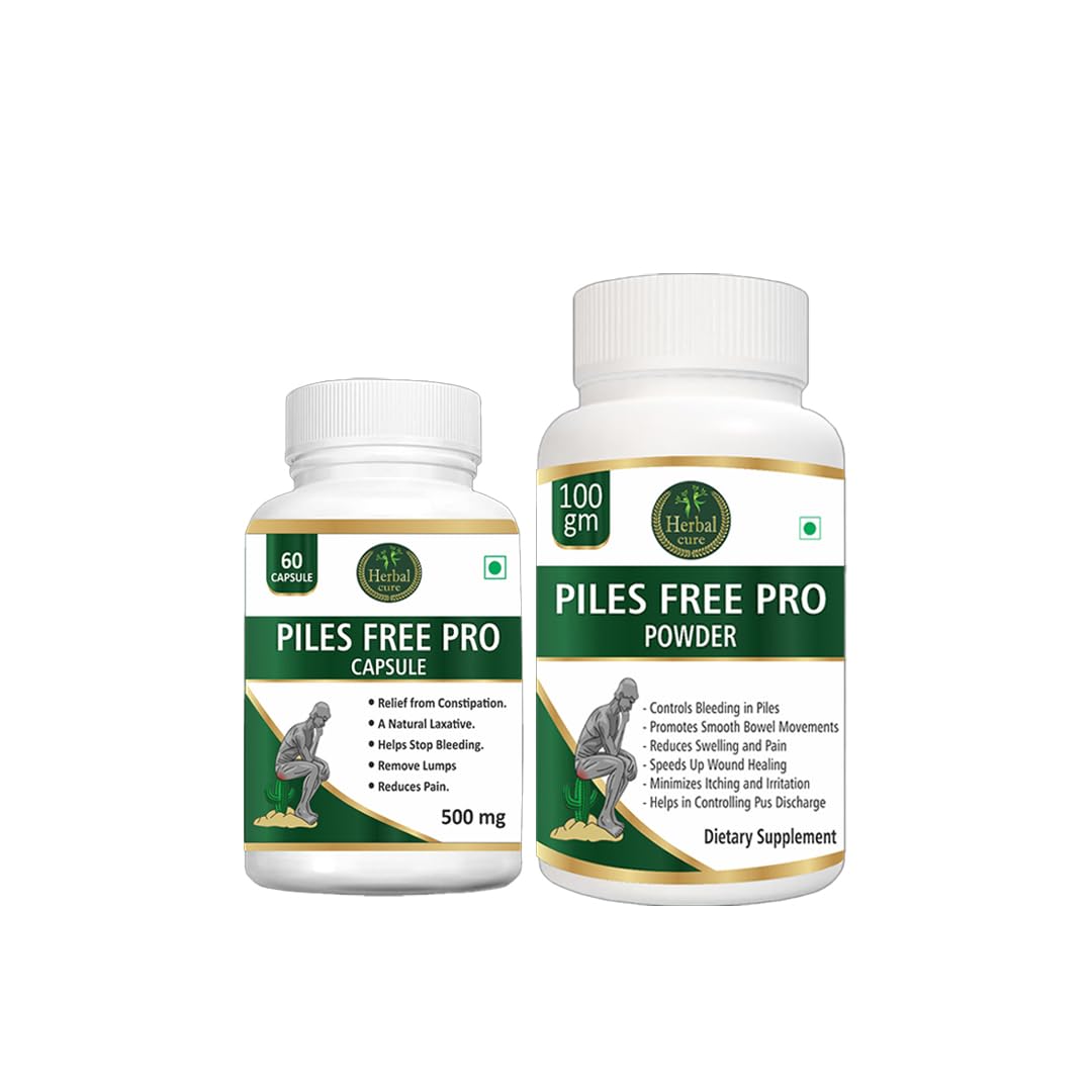 Herbal Cure Piles Free Pro Capsule & Powder Combo