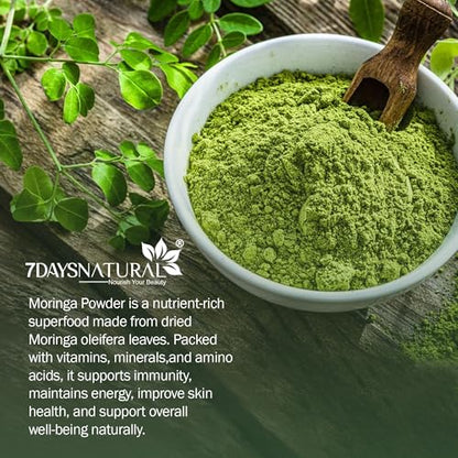 7DAYSNATURAL Sun-Dried Moringa with Giloy & Tulsi Powder – Pure Herbal- image 2