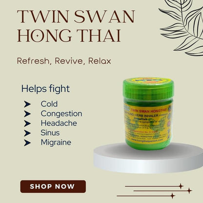 TWIN SWAN™ Hong Thai Traditional Thai Compound Herbal Inhaler Pack Of 1