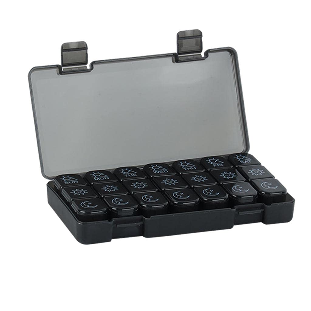 Enakshi® Weekly Pill Organizer Large Travel Medicine for Supplements black|Health & Beauty | Health Care | Pill Boxes, Pill Cases