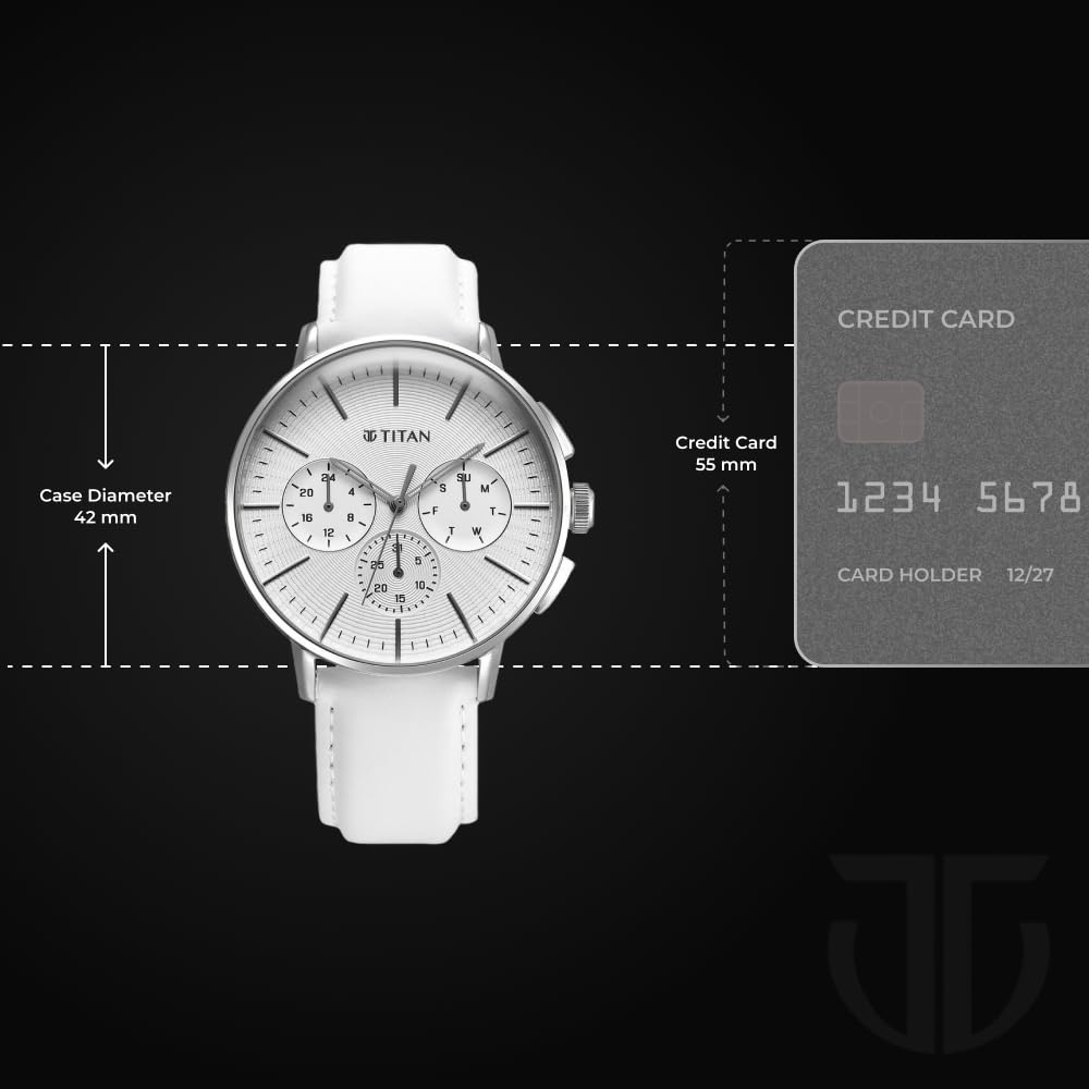 Titan Analog Silver White Dial Men's Watch-90200SL04- image 2