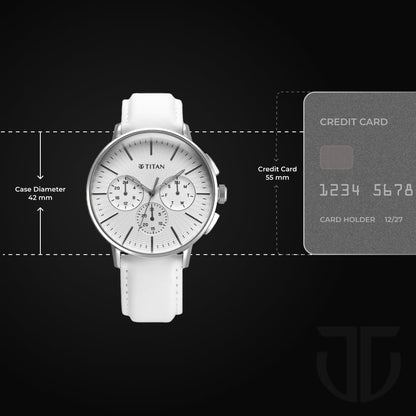 Titan Analog Silver White Dial Men's Watch-90200SL04- image 2