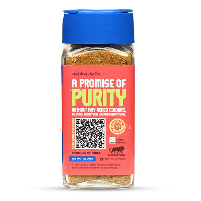 CRISTA 45 gms Southern Cajun Seasoning for Fries, Popcorn & Appetizers | Mixed Spices Blend | Vegan | Zero added Colours, Fillers, Additives & Preservatives