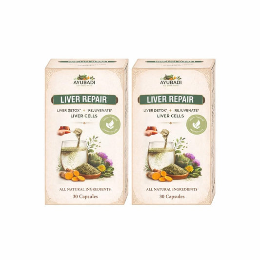 Ayubadi Liver Repair Capsules (60 capsules) | Ayurvedic Herbal Liver Wellness Supplement | Supports Liver Function, Digestion & Metabolism | Daily Detox & Natural Health Care Support