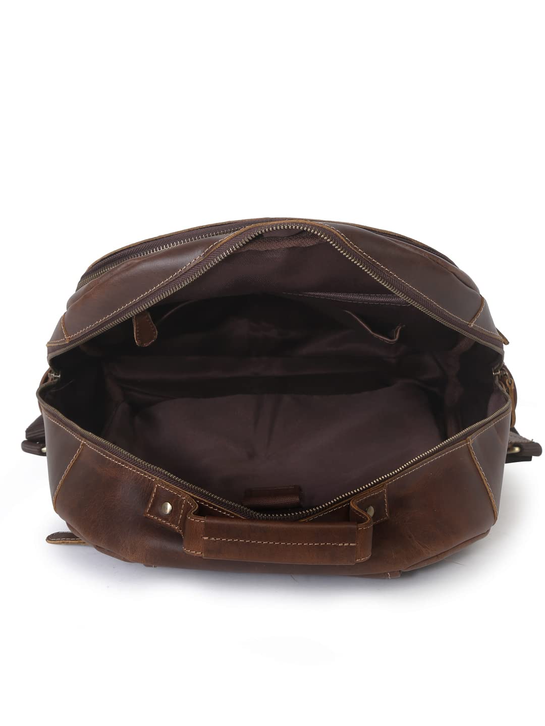 TEAKWOOD LEATHERS Travel College Laptop Backpack Men Women -Brown