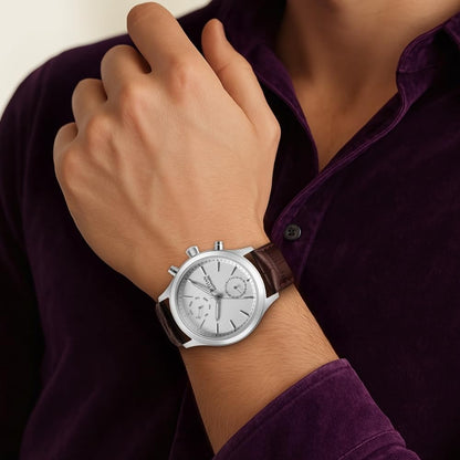 Titan Sapphire Multifunction Quartz Analog with Day and Date White Dial- image 3