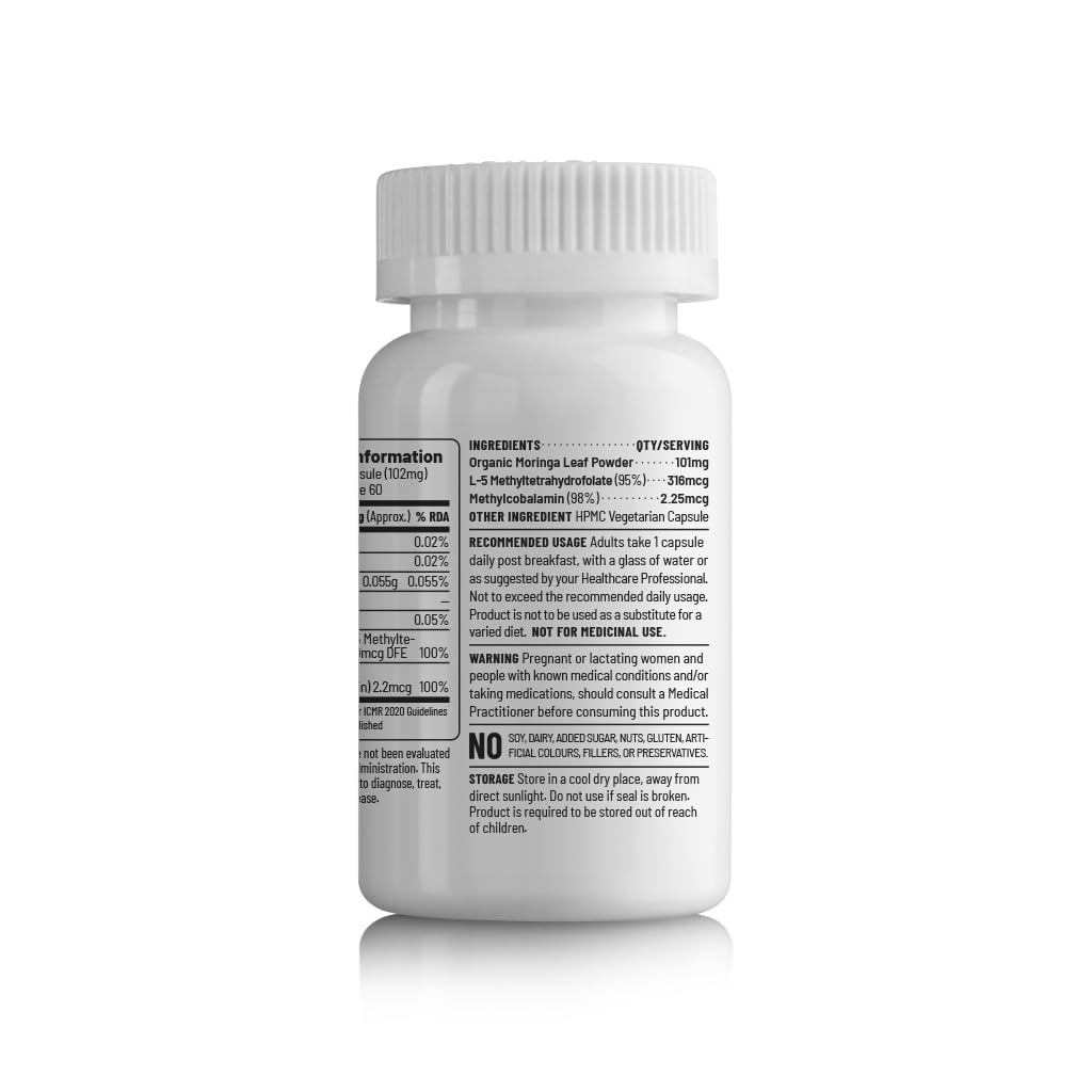 Unived Basics B12+Folate | Vitamin B12 (Methylcobalamin) with 5-MTHF Bi- image 8