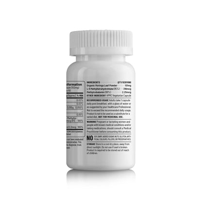 Unived Basics B12+Folate | Vitamin B12 (Methylcobalamin) with 5-MTHF Bi- image 8