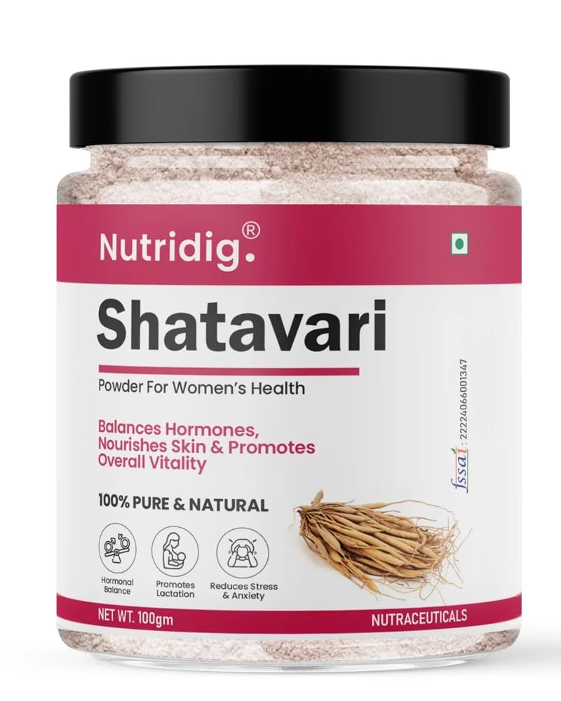 Nutridig Shatavari Powder for Women's Health | Ayurvedic Support for Women's Hormonal Balance, Reproductive Health & Healthy Lactation | 100g