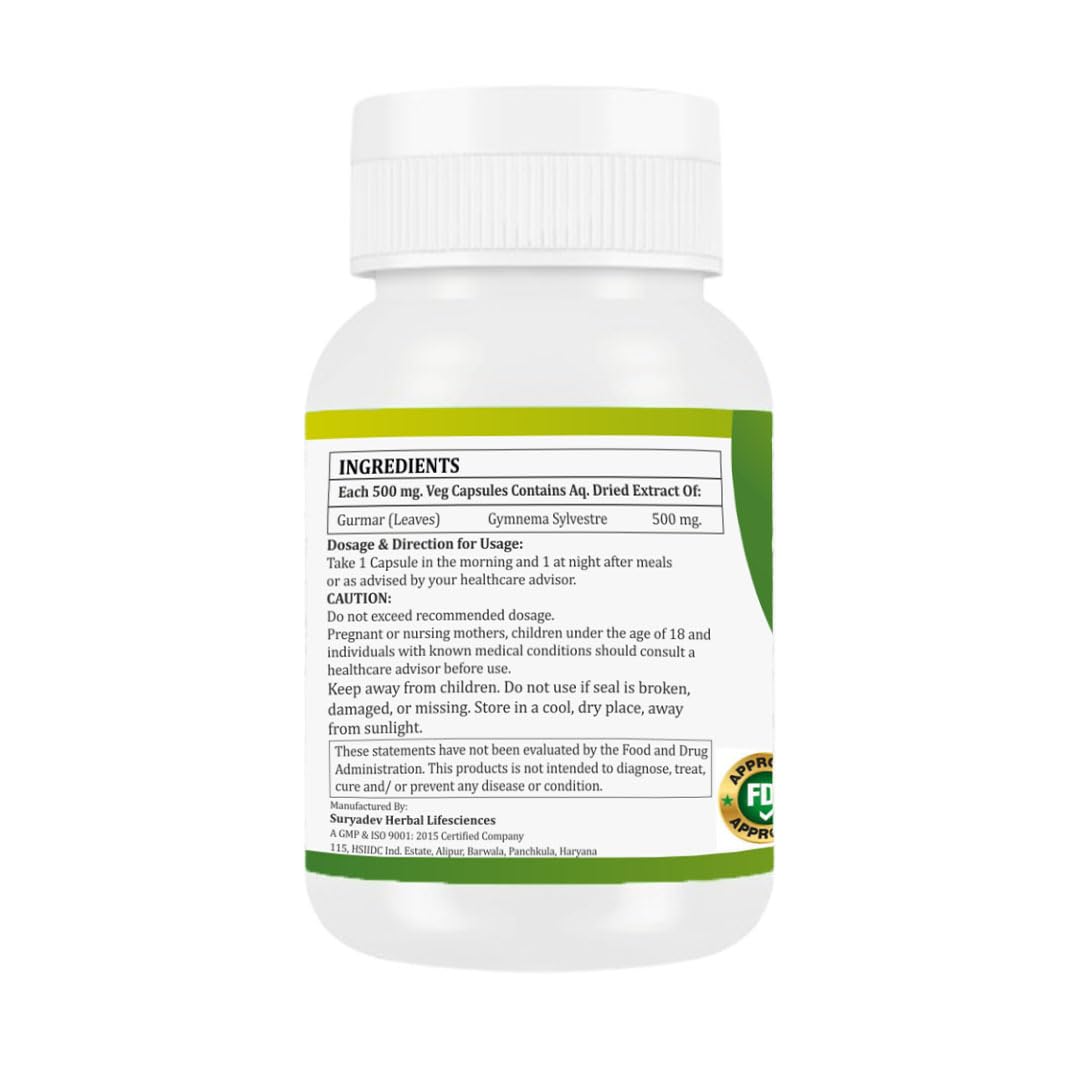 MORSAN HEALTHCARE | Gurmar (Gudmar) Capsules 500mg – 60 Count | 2 Pack | Vegetarian | Plant-Based | Herbal Supplement | No Artificial Additives | Gluten-Free | Organic | Gymnema sylvestre | Dia Free Herbal Capsules
