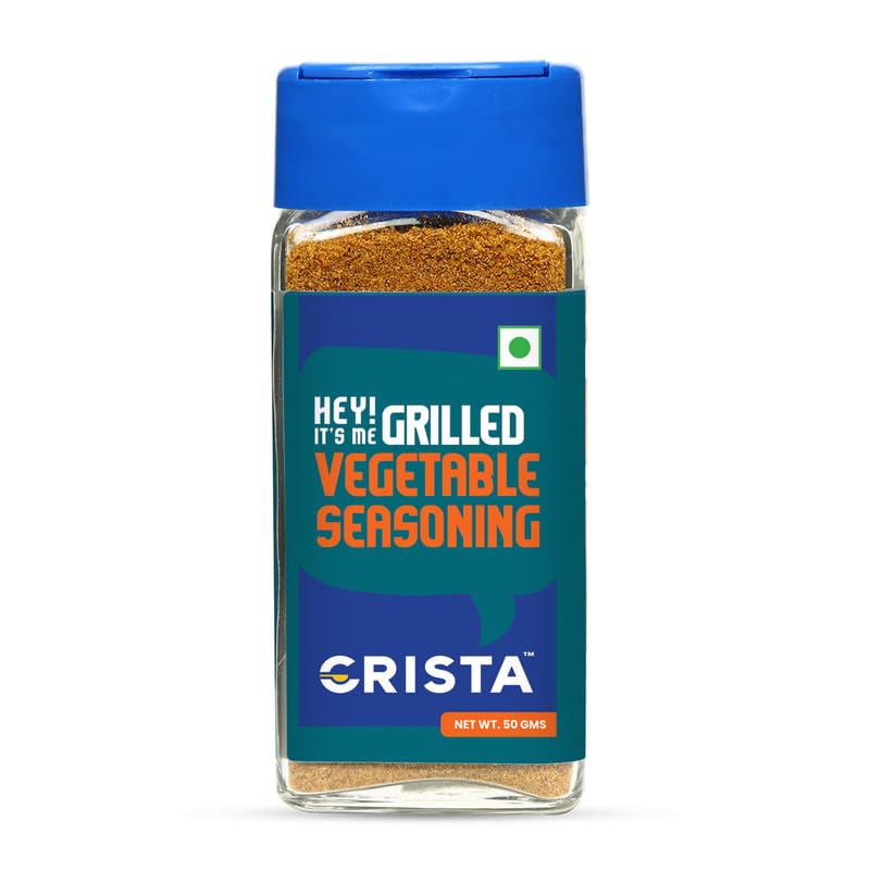 CRISTA 50 gms Grilled Vegetable Seasoning | BBQ Mixed Spices Blend | Multipurpose, Fresh & Flavourful | Zero added Colours, Fillers, Additives & Preservatives | Vegan