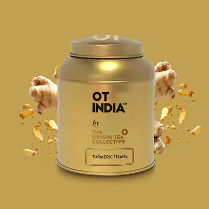 OT INDIA Turmeric Tea - 50 gram (30+ Cups) | Flower Based Whole Leaf Tea | Pure Herbal Tisane- Savory & Spicy | Rich in Antioxidants | Caffeine and Gluten Free |Helps in Boosting Immunity (Pack of 1)