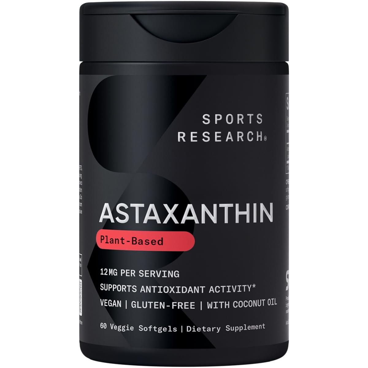 Sports Research Astaxanthin (Highest Potency) 12Mg Per Veggie Softgel With Organ