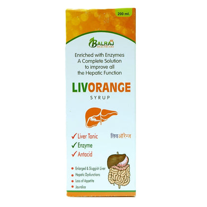 BALRAJ HEALTHCARE Livorange Ayurvedic Liver and Antigastric Syrup with Essential Herbs (200ml)