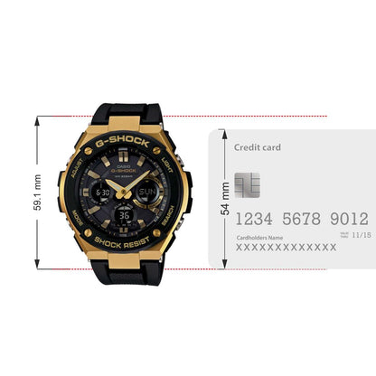 Casio G-Shock GST-S100G-1ADR Analog-Digital Black Dial Men Watch Black Resin Strap (G608)