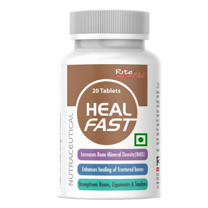 RITE AID HEALTH CARES Heal Fast Nutraceutical Tablets 20 Count | Bone Wellness Supplement with Calcium to Help Support Daily Bone, Ligament and Tendon Nutrition