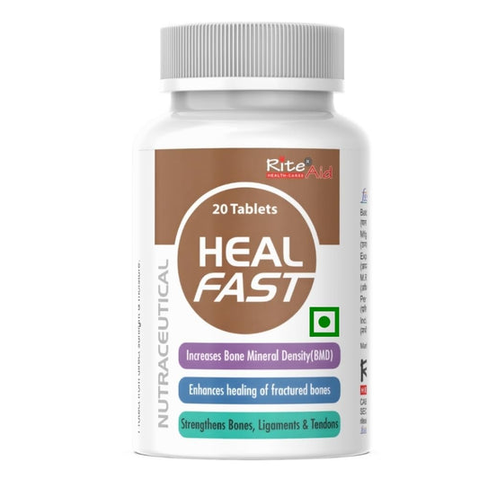 RITE AID HEALTH CARES Heal Fast Nutraceutical Tablets 20 Count | Bone Wellness Supplement with Calcium to Help Support Daily Bone, Ligament and Tendon Nutrition