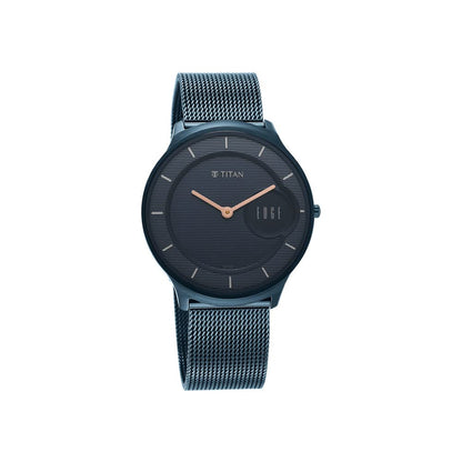 Titan Edge Baseline Blue Dial Stainless Steel Strap Analog Watch Men-NS- image 4