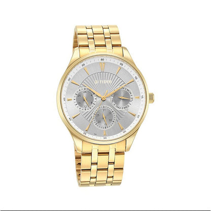 Titan Opulent LII Quartz Multifunction Silver Dial Golden Metal Strap Watch for