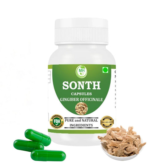 Morsan Healthcare SONTH Capsules – 60 Veg Capsules | Pure Dry Ginger Root Extract (Zingiber officinale) | Natural Ayurvedic Herbal Supplement | Pack of 1