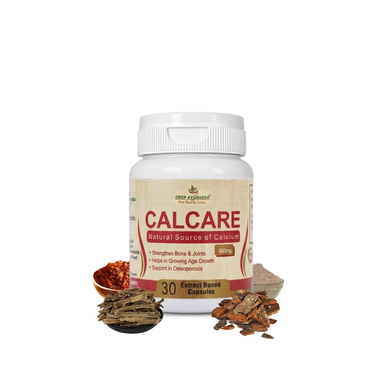 Calcare Natural Calcium Vegan Capsules (60) | Ayurvedic Calcium Supplement for Bone Strength, Joint Health & Teeth Support
