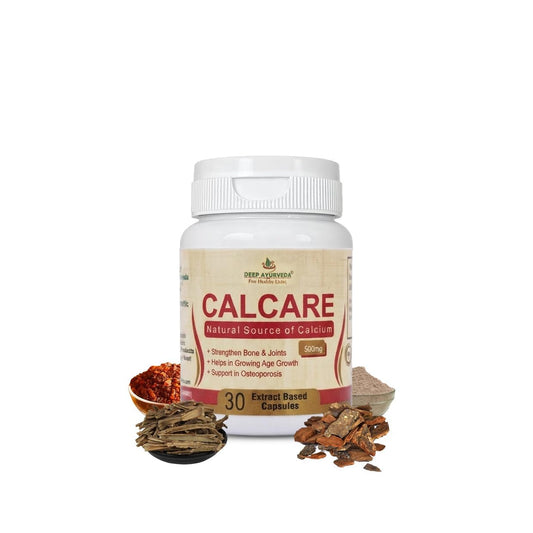 Calcare Natural Calcium Vegan Capsules (60) | Ayurvedic Calcium Supplement for Bone Strength, Joint Health & Teeth Support