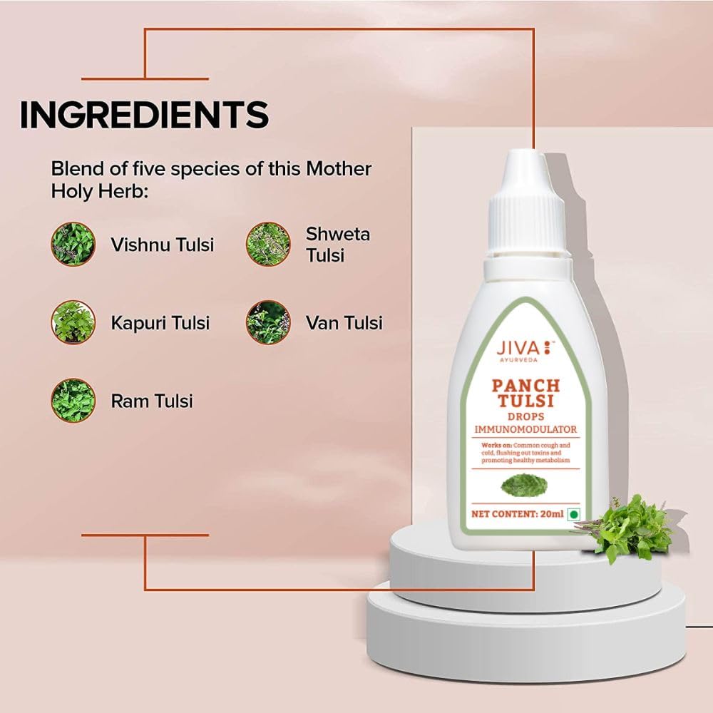 Jiva Tulsi Drops - 20 ml | 100% Ayurvedic Formulation Made Of Five Spec- image 5