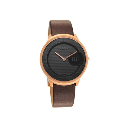 Titan Edge Quartz Analog Black Dial Leather Strap Watch for Men-NS1843W- image 4