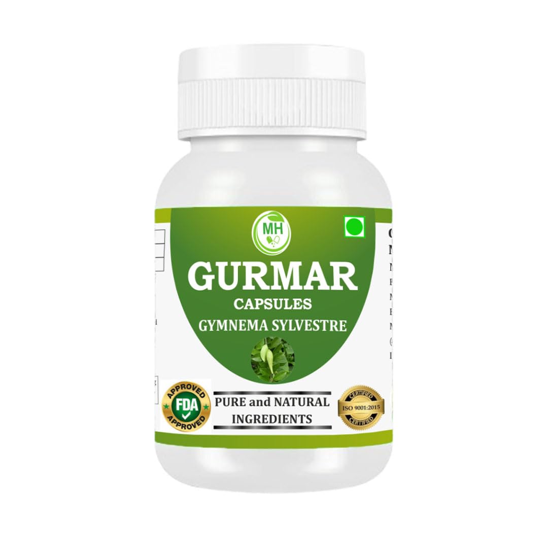 MORSAN HEALTHCARE | Ayurvedic Gurmar (Gudmar) Capsules 500mg – 60 Count | Vegetarian | Plant-Based | Herbal Supplement | No Artificial Additives | Gluten-Free | Organic | Gymnema sylvestre | Dia Free Herbal Capsules (pack of 1)