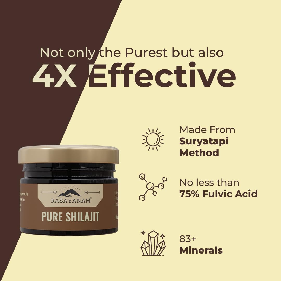 Rasayanam Pure Himalayan Shilajit (20g) & Plant Based Omega-3 (60 Capsu- image 5