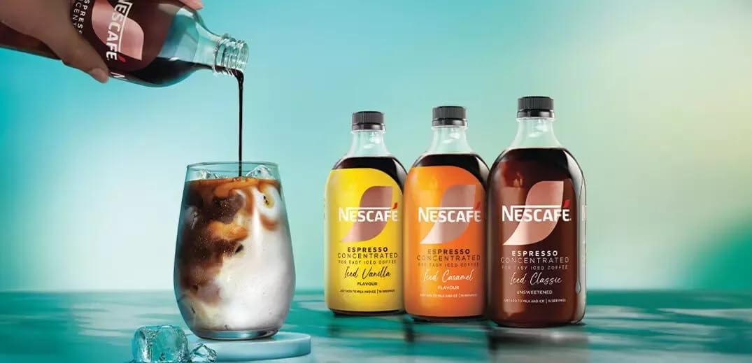NESCAFE Espresso Concentrated Iced Vanilla Coffee Mix, 500ml Bottle, Fervor 16 Servings, Easy to Prepare Cold Coffee with Rich Espresso Base, Made in Thailand