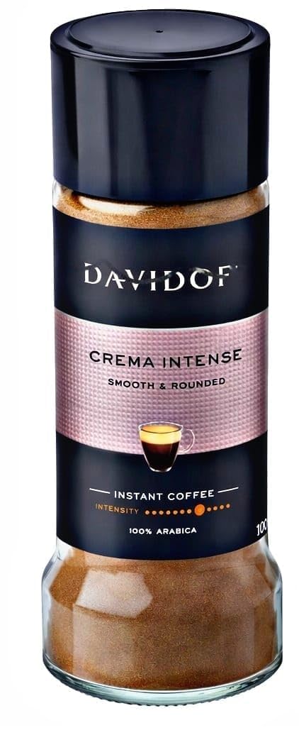 Daviddoff Crema Intense Instant Coffee Powder Smooth & Rounded Rich Aroma Strong Taste 100% Arabica Premium Coffee 100g (Imported) From Biteza