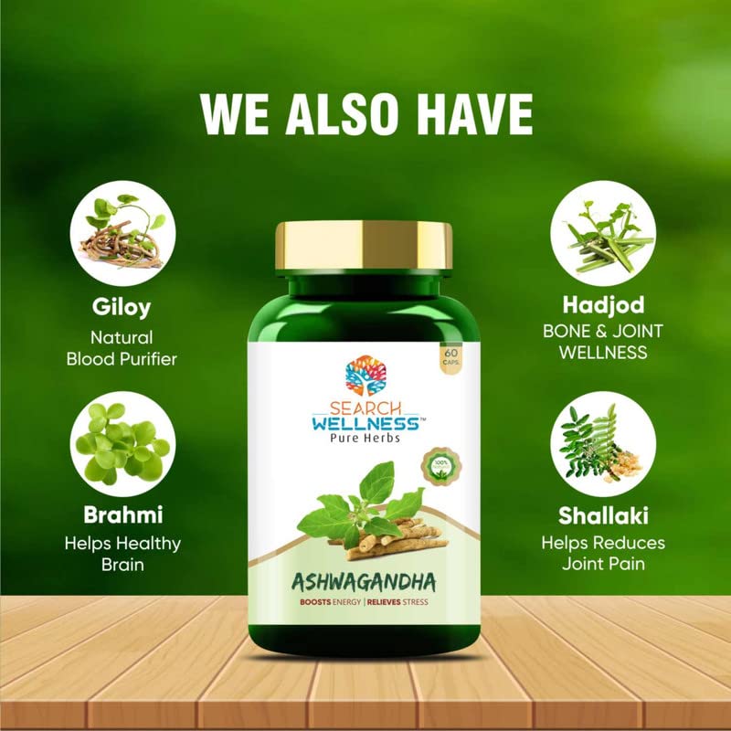 Search Wellness Ashwagandha 60 Capsules (Pack of 1) | For Stress Relief- image 3