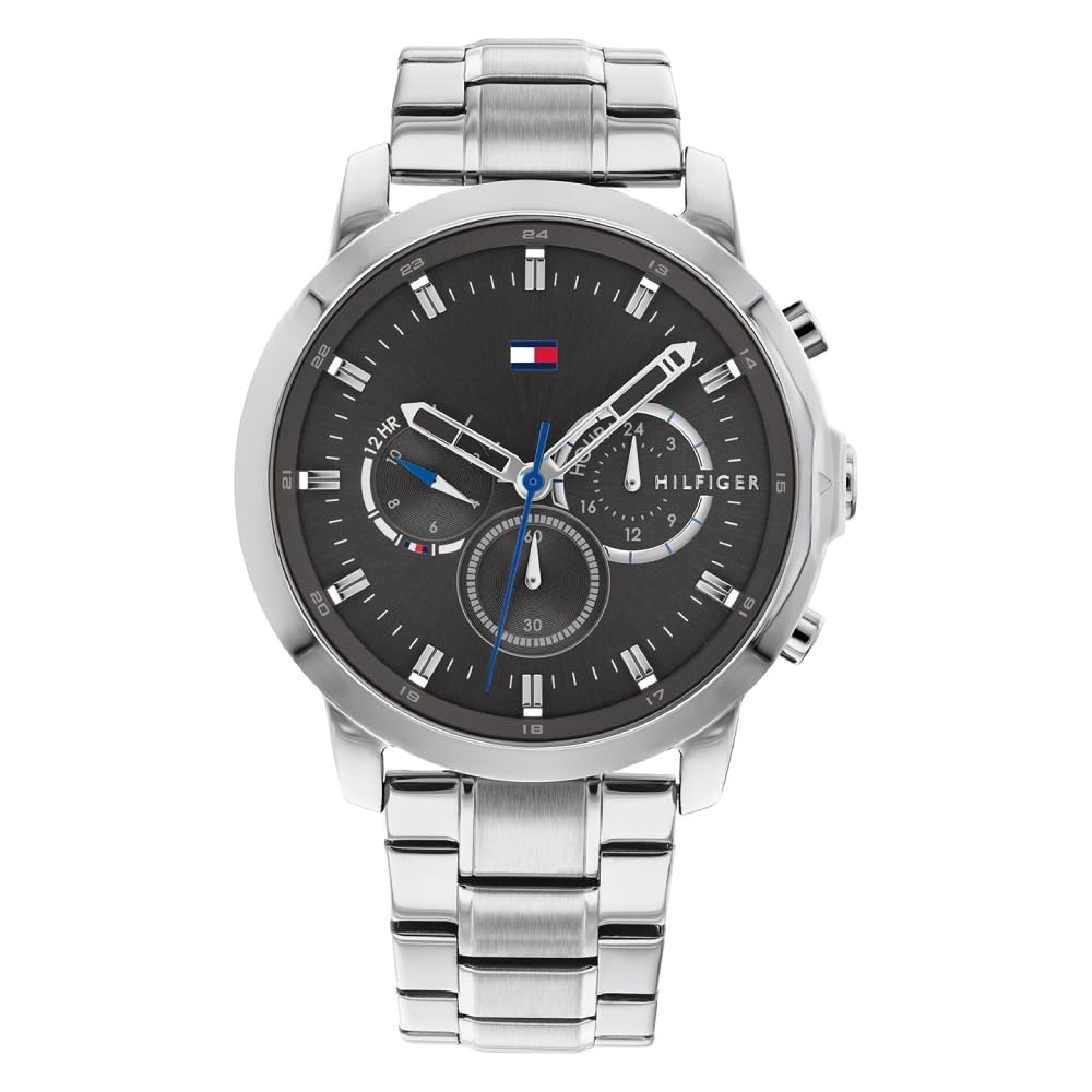 Tommy Hilfiger Quartz Analog Grey Dial Stainless Steel Strap Watch for Men