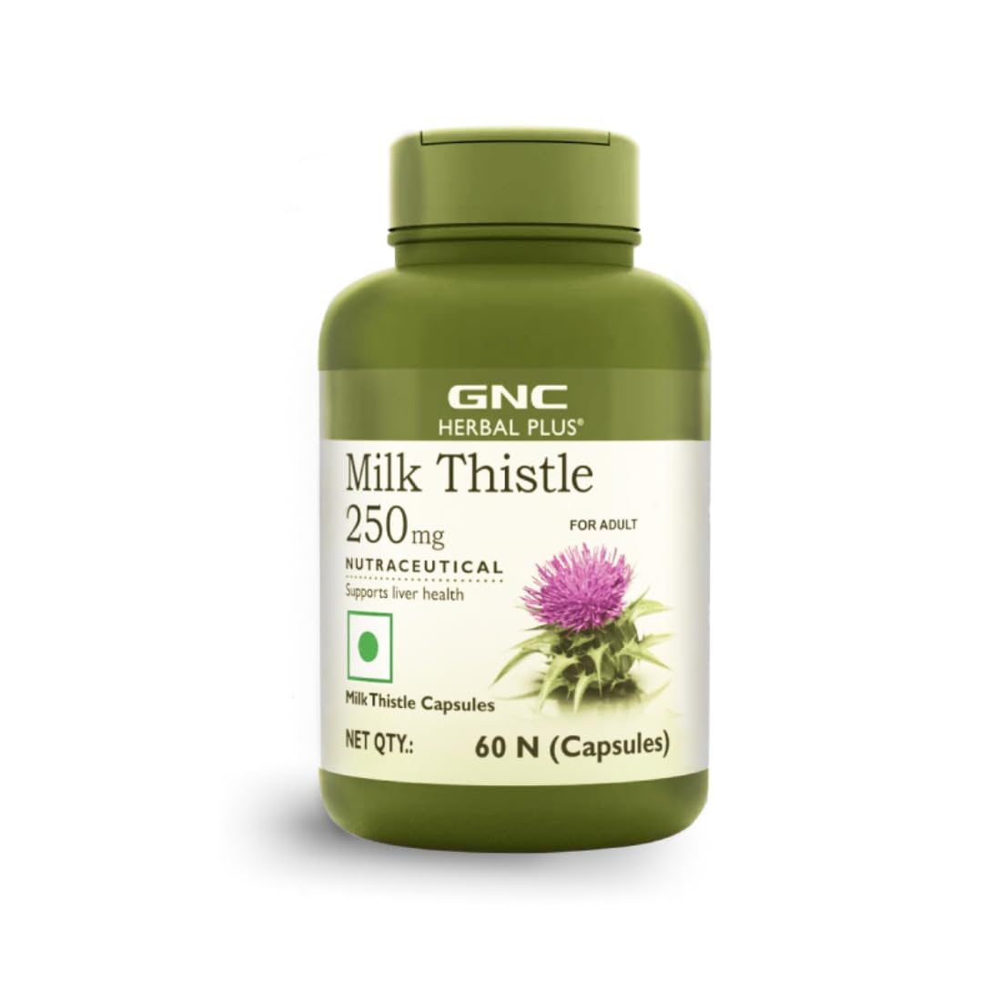 GNC Milk Thistle 250mg with 80% Silymarin | 60 Veg Capsules | Supports Liver Det