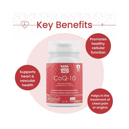 Tata 1mg CoQ 10 (Coenzyme 10) ((200mg)) Capsules, Supports Heart and Vascular Health, Promotes Healthy Cellular Function For Unisex , 50 grams