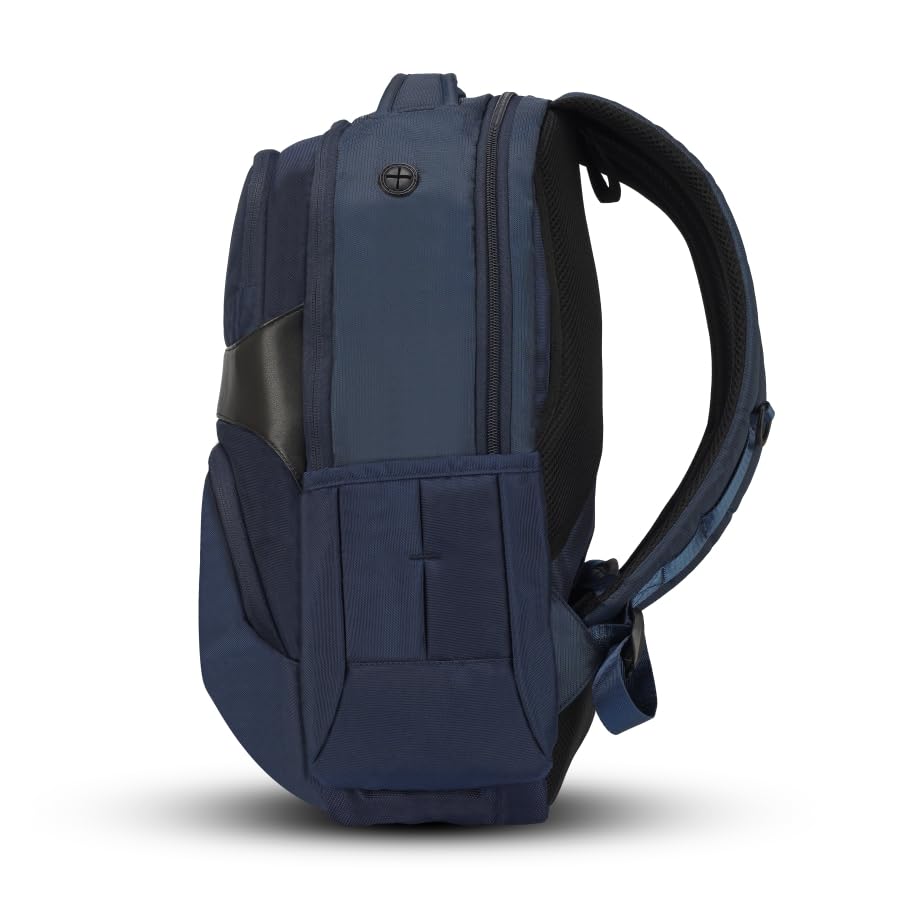 Travel Blue Supreme 17.3 Inch Laptop Backpack, 22.5 Litres, Water Resistant Travel & Office Backpack with Laptop Compartment, Power Bank Holder, Sunglasses Holder & Key Holder, Navy