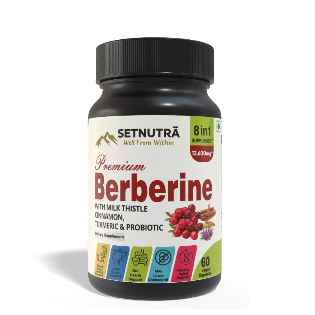 SETNUTRA | Berberine with Milk Thistle Cinnamon, Turmeric & Probiotic | Cost Sav