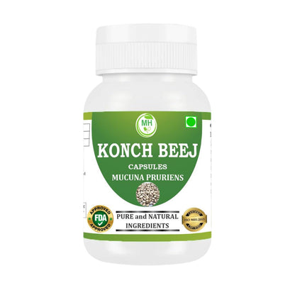Morsan Healthcare KONCH BEEJ Capsules – 60 Veg Capsules | Pure Mucuna Pruriens Extract | Natural Herbal Supplement | Ayurvedic Wellness Support | Pack of 2