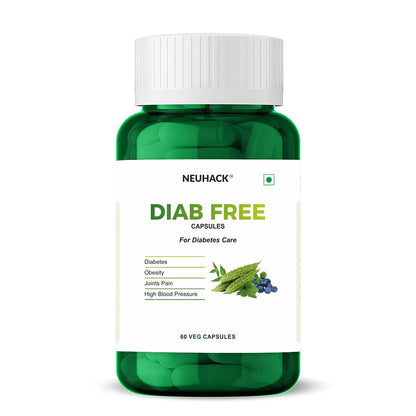 Neuhack Diab Free Diabetes capsules with Neem karela jamun for Diabetes & Sugar - Ayurvedic diabetes supplement medicine (Pack of 2)(60 caps each)