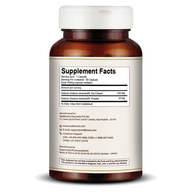 Vedikroots Salacia Oblonga Capsules – 60 Capsules | Supports Healthy Bl- image 4