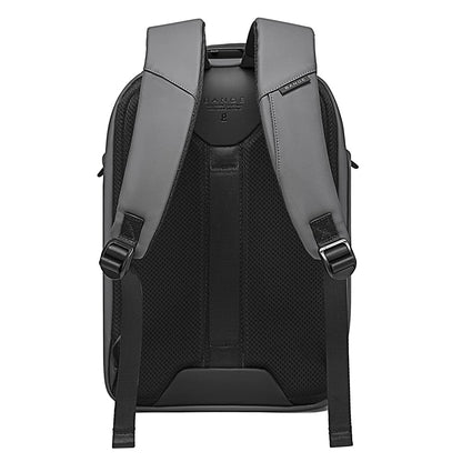 BANGE Water Resistant Polyester Unisex 15.6 inch Travel Laptop Backpack with USB Port (Grey)
