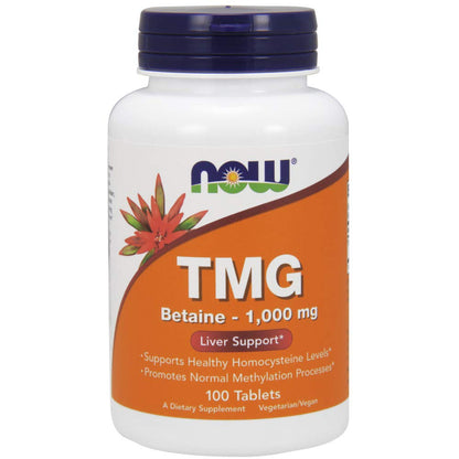 NOW Foods Extra Strength TMG 1,000 mg Tabs, 100 ct